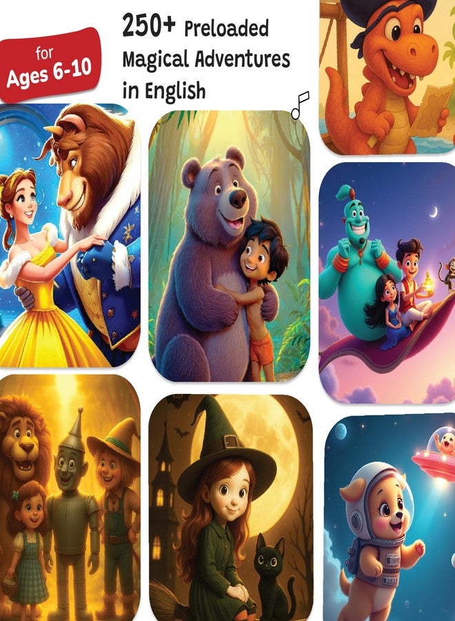 WonderBuddy صندوق القصص الصغير WonderBuddy StoryBox، أكثر من 250 قصة مُحمّلة مسبقًا، ميكروفون كاريوكي للغناء، أضواء RGB، مكبر صوت بلوتوث للأطفال، لعبة موسيقية، هدية عيد ميلاد للأطفال من 6 إلى 10 سنوات - ديناصور مع ميكروفون - Image 2